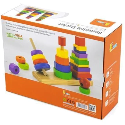 Набір дерев'яних пірамідок Viga Toys Три фігури (50567) фото 3