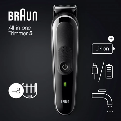 Машинка для стрижки (триммер) Braun MGK5360: Минимальная длина стрижки, мм 0.5