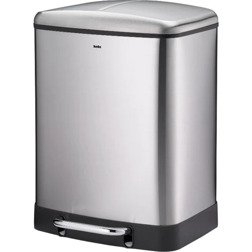 

Мусорное ведро Kela Davino с педалью серебристое 2х12 л (10954)