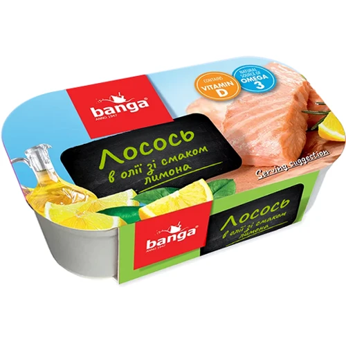 Лосось BANGA атлантический в масле с лимоном 120 г (4751017402849)