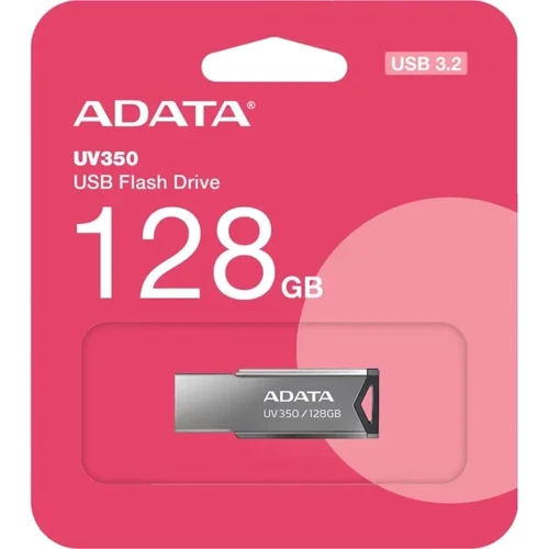 USB-флешка ADATA 128GB UV350 USB 3.1 Metallic (AUV350-128G-RBK): Максимальна швидкість читання, МБ / с 90