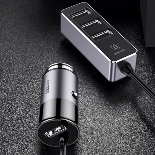 Зарядное устройство Baseus Car Charger 3xUSB Enjoy Together 5.5A Dark Gray (CCTON-0G) фото 8