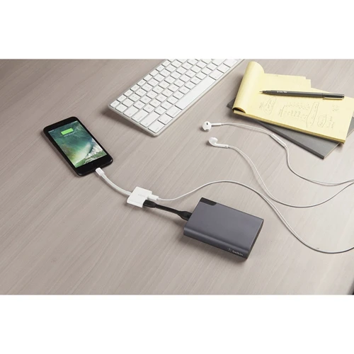 Адаптер Belkin Adapter Lightning to 2xLightning Rockstar White (F8J198btWHT): Дополнительные разъемы Lightning