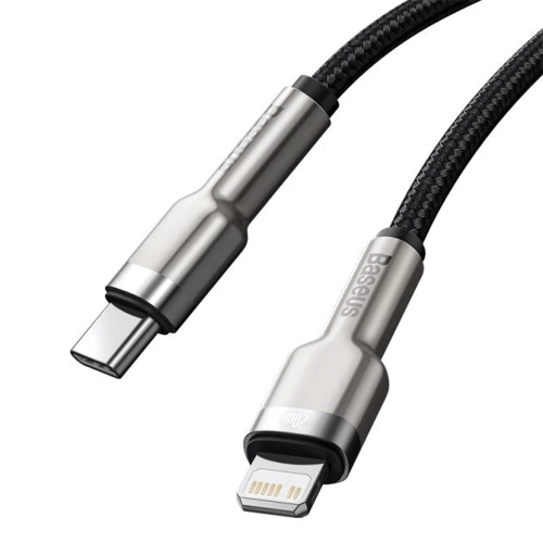 Кабель Baseus Cable USB-C to Lightning PD 20W Cafule Metal 1m Black (CATLJK-A01) фото 3
