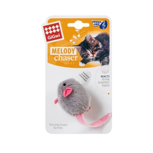 Іграшка для котів GiGwi Melody chaser Мишка з електронним чіпом штучне хутро 6 см (75040) фото 1