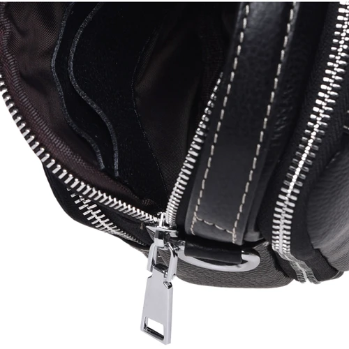 Мужская сумка через плечо Ricco Grande черная (K16066-black): Тип ручки Со съемным ремнем, Плечевой ремень, Короткая ручка
