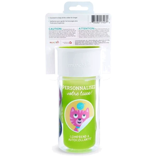Чашка-непроливайка Munchkin Miracle 360 Insulated Sticker Салатова 266 мл (17407.03) фото 6