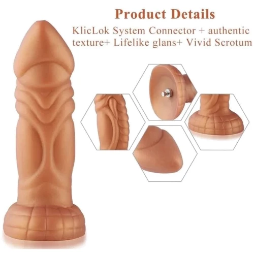 Фаллоимитатор-насадка с вибрацией Hismith Slightly Curved Vibrating Silicone Dildo Monster Series