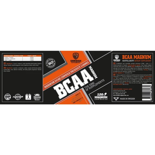Аминокислота для спорта Swedish Supplements BCAA Magnum 120 caps: Вкус Без вкуса