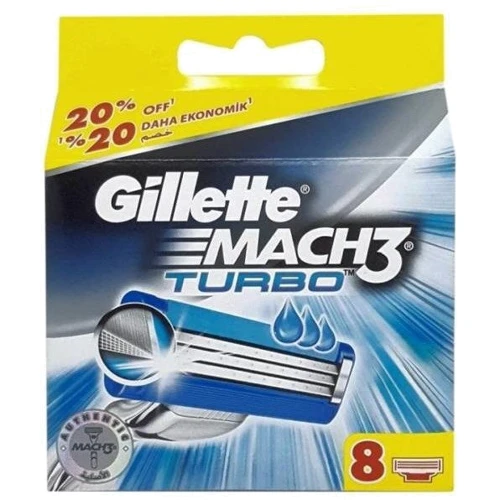 Gillette Mach3 Turbo Змінні касети для гоління 8 шт: Тип станка Со сменными кассетами