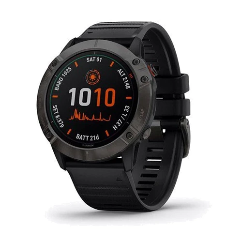 Смарт-часы Garmin Fenix 6X Pro Solar Titanium Carbon Grey DLC with Black Band (010-02157-21)