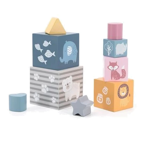 Деревянные кубики-пирамидка Viga Toys PolarB Сортируем и складываем (44016)