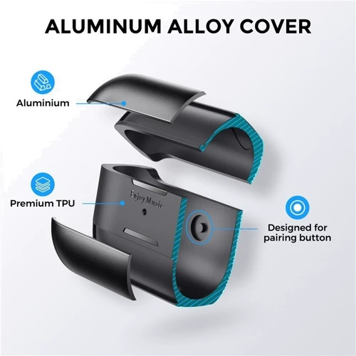Чохол для навушників AhaStyle Premium TPU Black with Carabiner (WG75PRO2BLK) для AirPods Pro 2 фото 2