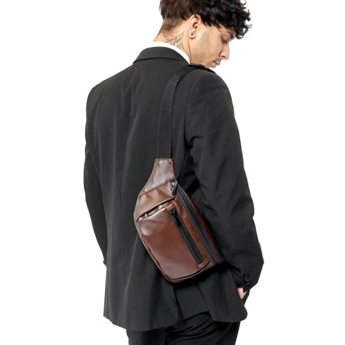 Мужская поясная сумка Sambag Tirso Max шоколадная (80341020m): Пол Мужской
