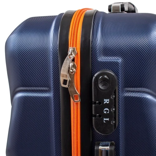 Чемодан Rogal M темно-синій (RGL720M-dark-blue-orange): Тип ручки телескопічна ручка, Коротка ручка