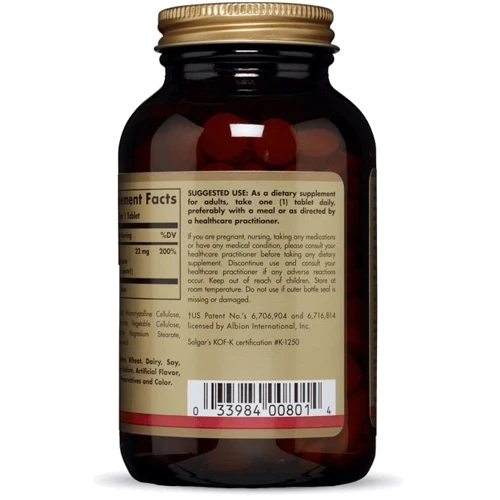 Solgar Chelated Zinc 250 Tablets: Стать унісекс