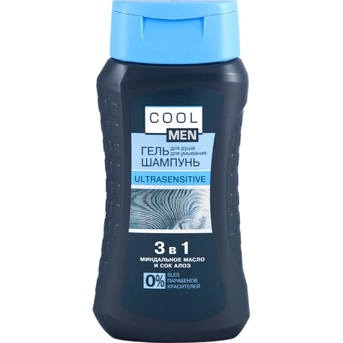 Cool Men Ultrasensitive Гель-шампунь 3 в 1 250 ml