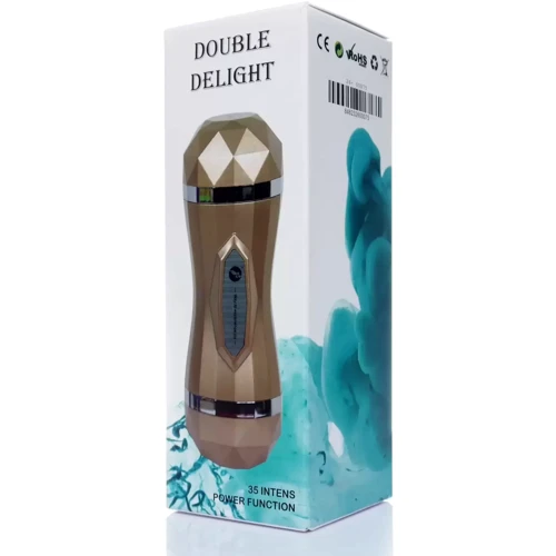Мастурбатор с двумя входами и вибростимуляцией BOSS Vagina Double Delight 35 function USB, BS2600075
