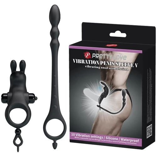 Эрекционное виброкольцо с анальным стимулятором LYBAILE Pretty Love - VIBRATION PENIS SLEEVE V (BI-210213)