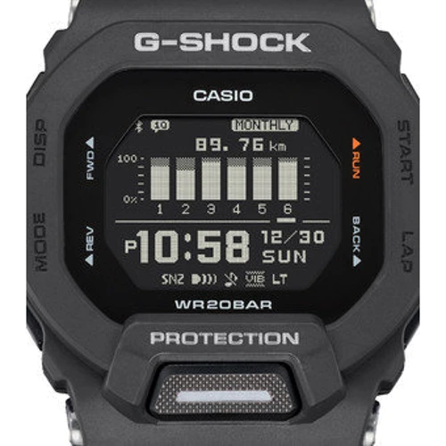 Наручний годинник CASIO (GBD-200-1ER): Функції Будильник, таймер, День тижня, Дата, підсвічування, Секундомір, крокомір