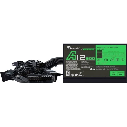 Блок питания Seasonic 600W A12-600 (SSR-600RA): Модульные (съемные) кабеля Нет