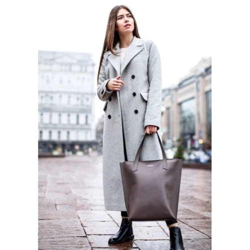 Женская сумка шоппер BlankNote коричневая (BN-BAG-17-beige): Застежка Молния