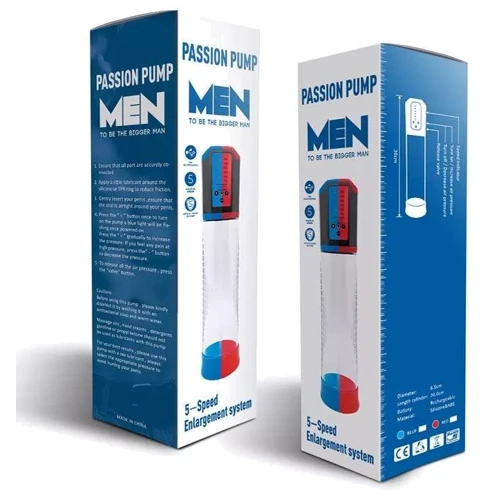 Автоматическая вакуумная помпа Men Powerup Passion Enlargement system Blue