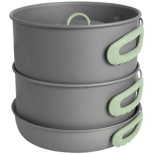 Набор посуды Bo-Camp Explorer XL 4 Pieces Hard Anodized Grey/Green (2200249) (DAS302116) фото 8