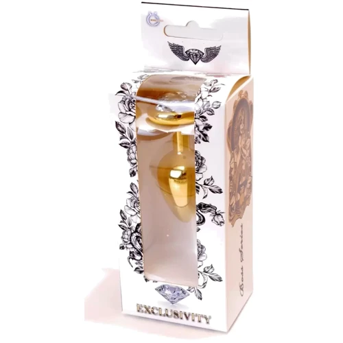 Анальная пробка с кристаллом BOSS of TOYS Boss Series - Jewellery Gold Heart PLUG Clear S, BS6400039