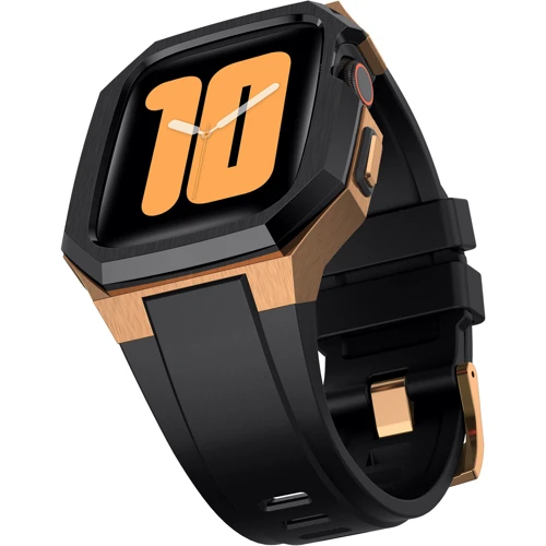 Аксессуар для Watch Fluororuuber with Stainless Stell Case Black/Gold (FLS181117) for Apple Watch 44/45/49mm Ultra: Тип аксессуара ремешок