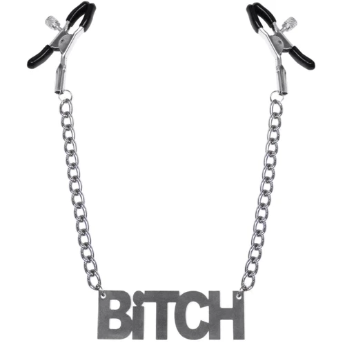 Зажимы для сосков Bitch, Feral Feelings - Nipple clamps Bitch, серебро/черный