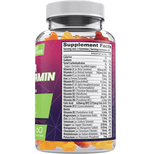 10XNutrition Mega Multivitamin Мультивитамины со вкусом малины 60 жевательных конфет: Тип Мультивитамины