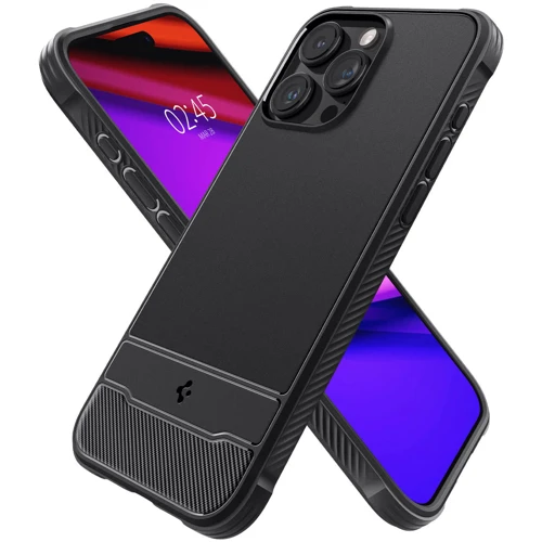 Чехол для iPhone Spigen Rugged Armor MagFit Matte Black (ACS06703) for iPhone 15 Pro: Материалы поликарбонат и полиуретан