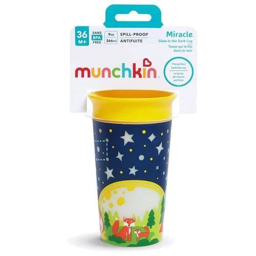 Чашка-непроливайка Munchkin Miracle 360 Glow in the Dark Жовта 266 мл (21193.02): Потік средний
