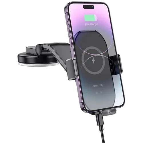 Тримач Borofone Car Holder BH206 Wireless Charger 15W Black