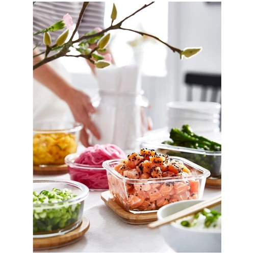 Емкость для хранения IKEA 365+ c крышкой 600 мл бамбук (192.691.16)