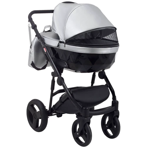 Коляска 2 в 1 Bair Crystal 100% кожа BC-31 серебро перламутр — черный (624452): Пол ребенка девочка, мальчик