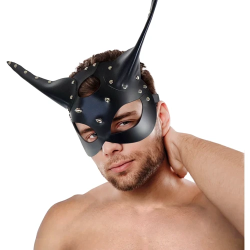 Кожаная маска Art of Sex - Lucifer Black