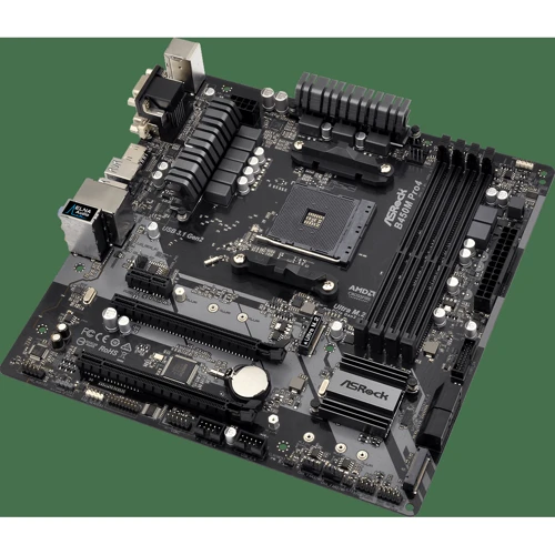 ASRock B450M Pro4: Разъемы на плате SATA 3.0, M.2