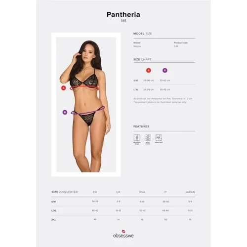 Комплект белья Obsessive Pantheria black S/M