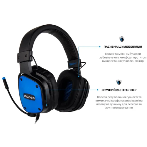 Наушники Sades SA-722 Dpower Black/Blue (sa722blj) фото 7