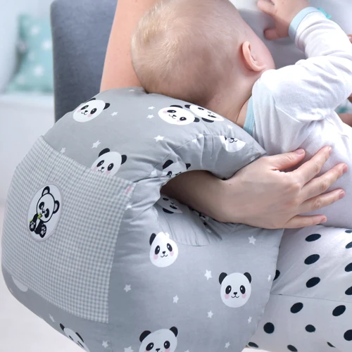 Подушка Papaella Mini Панда для кормления, серая, 30х28х30 см (8-31999) фото 11