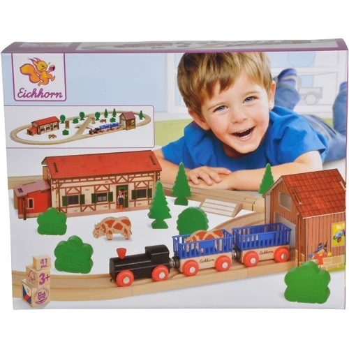 Игровой набор Eichhorn Железная дорога Путешествие на ферму 41 элемент 3+ (100001268)