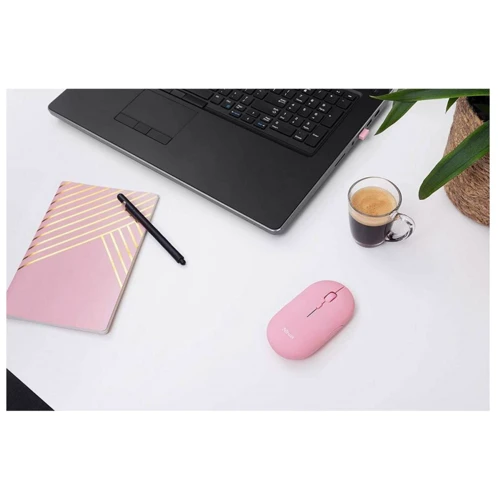 Мышь Trust Puck Wireless/Bluetooth Silent Pink (24125): Максимальное разрешение сенсора, dpi 1600