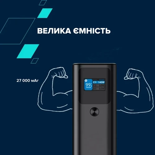 Внешний аккумулятор Canyon Power Bank 27000mAh PD 140W Dark Grey (CNE-CPB2010DG) фото 8