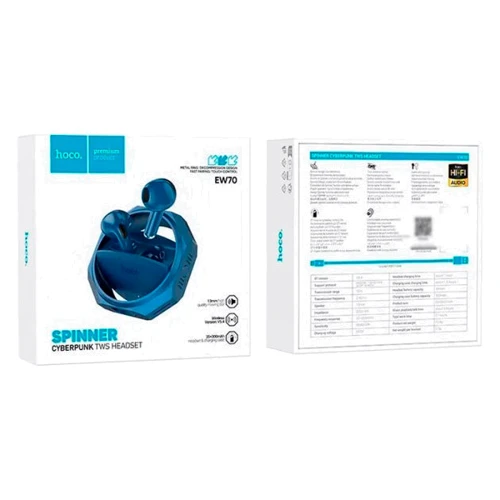 Наушники Hoco EW70 Glory Blue: Тип крепления без креплений