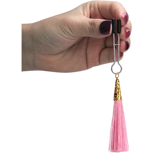 Зажимы для сосков LoveToy Bondage Fetish Glamor Tassel Nipple Clamp Pink