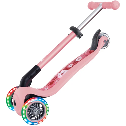 Самокат GLOBBER серии JUNIOR FOLDABLE LIGHTS пастельно-розовый с цветами (433-210) фото 9