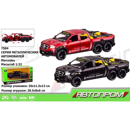Машина АВТОПРОМ Mercedes, красная (7584): Материал Пластик, Металл