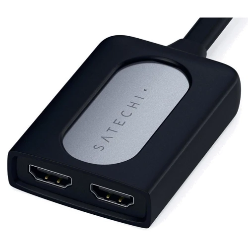 Адаптер Satechi Adapter Dual USB-C to 2xHDMI+USB-C Space Gray (ST-TCDHAM): Колір сірий